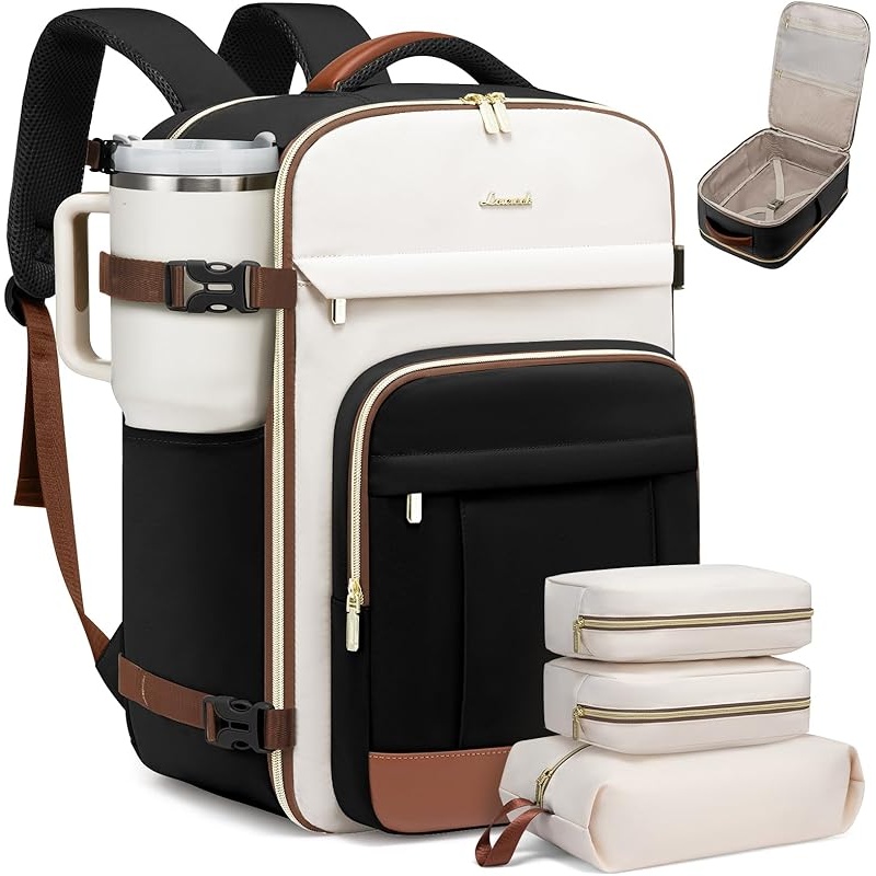 LOVEVOOK 40L Travel Backpack for Women & Men - 17.3 Inch Carry On Backpack & Personal Item Backpack for Airlines, Spacious and Durable Design, with 3 Packing Cubes - Image 6