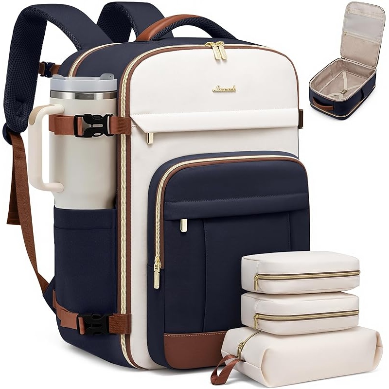 LOVEVOOK 40L Travel Backpack for Women & Men - 17.3 Inch Carry On Backpack & Personal Item Backpack for Airlines, Spacious and Durable Design, with 3 Packing Cubes - Image 13