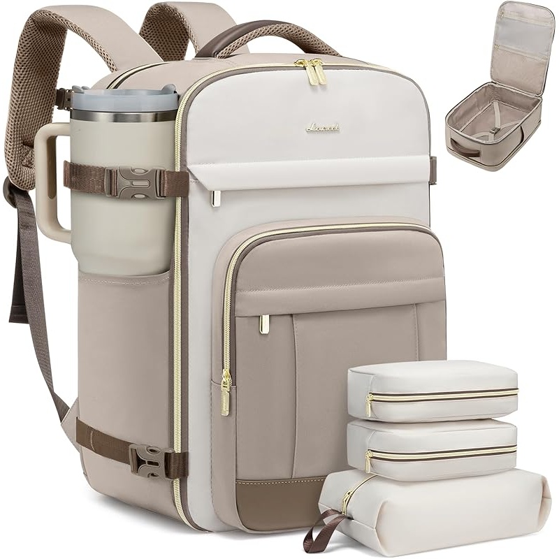 LOVEVOOK 40L Travel Backpack for Women & Men - 17.3 Inch Carry On Backpack & Personal Item Backpack for Airlines, Spacious and Durable Design, with 3 Packing Cubes - Image 4
