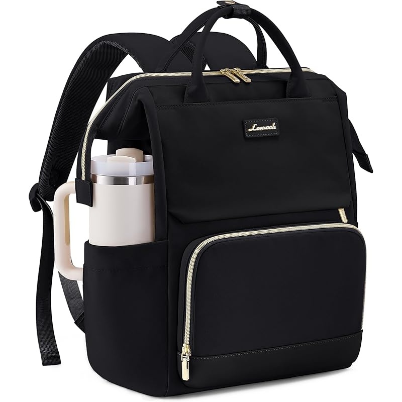 LOVEVOOK Laptop Backpack for Women with Giant Tumbler Holder Pocket, 15.6 inch Travel Work Backpack Purse for Nurse Teacher, Waterproof School Bag College Bookbag Cute Casual Daypack for Girls Khaki - Image 8