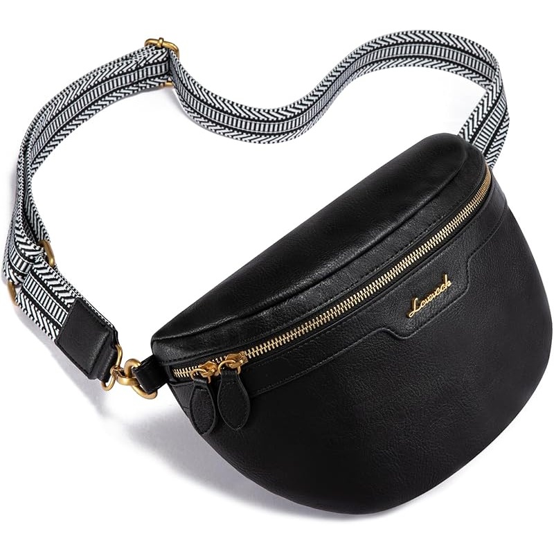 LOVEVOOK Fanny Packs for Women Cross Body, Vegan Leather Belt Bag for Women, Waterproof Sling Purse Fashion Waist Pack Designer Chest Bum Bag with Boho Style Strap - Image 3