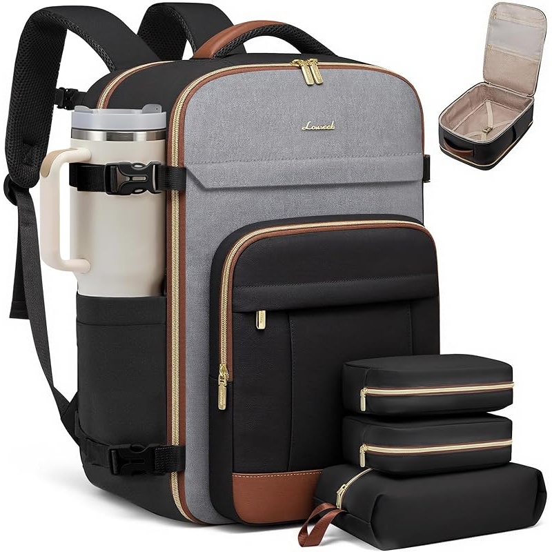 LOVEVOOK 40L Travel Backpack for Women & Men - 17.3 Inch Carry On Backpack & Personal Item Backpack for Airlines, Spacious and Durable Design, with 3 Packing Cubes - Image 12