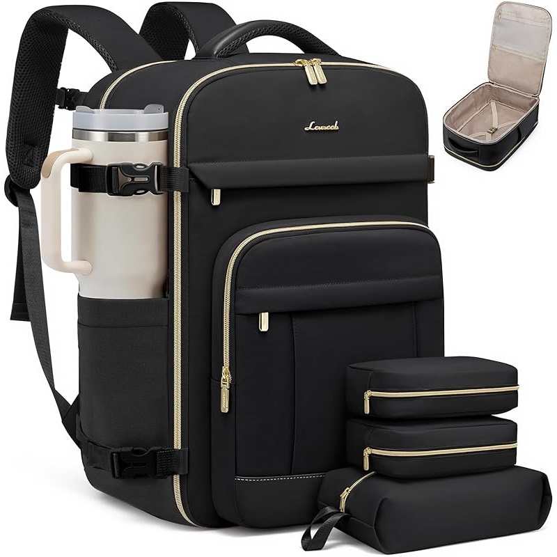 LOVEVOOK 40L Travel Backpack for Women & Men - 17.3 Inch Carry On Backpack & Personal Item Backpack for Airlines, Spacious and Durable Design, with 3 Packing Cubes - Image 7